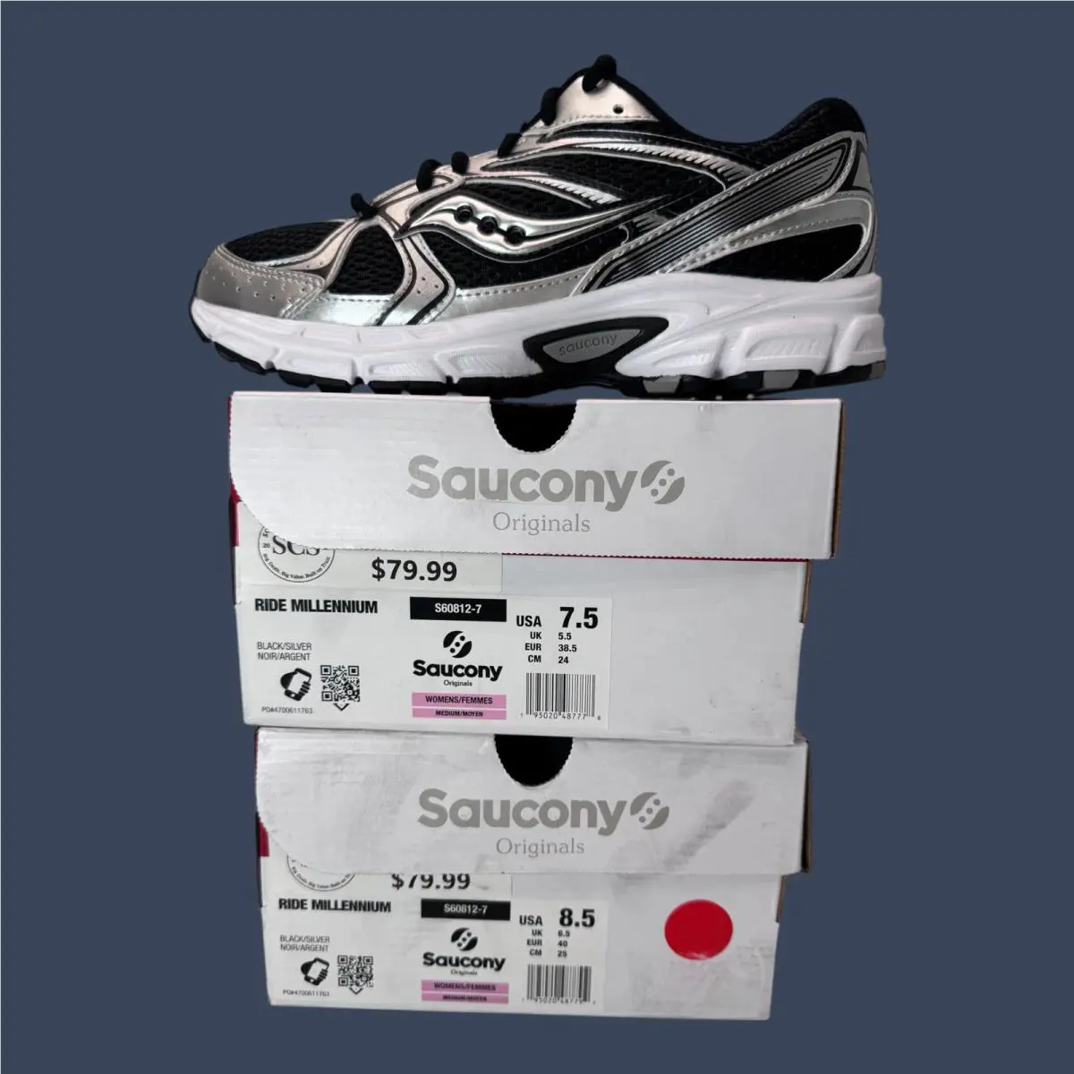 Saucony shoes - Women`s Saucony Ride Millennium Black/Silver 8