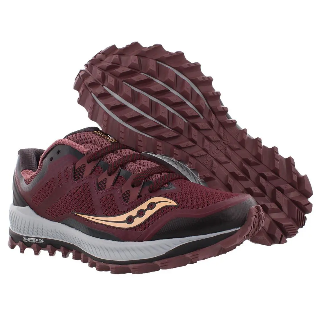 Saucony Peregrine 8 Womens Shoes - Wine/Beach, Main: Red
