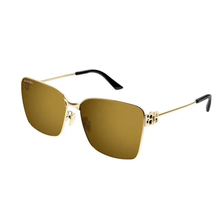 Balenciaga Women`s BB0338SK Square Frame Sunglasses - Gold -new w/ Case