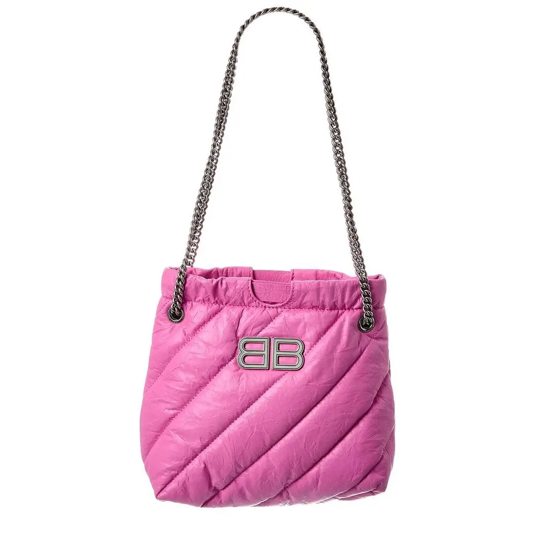 Balenciaga Crush Xs Quilted Leather Chain Bag Women`s Pink Os