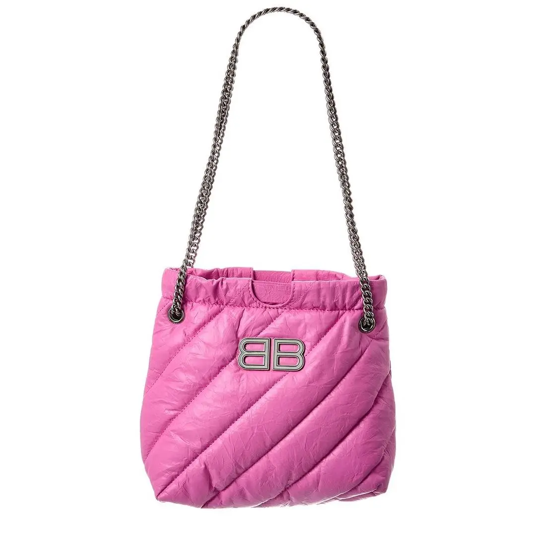 Balenciaga Crush Xs Quilted Leather Chain Bag Women`s Pink Os