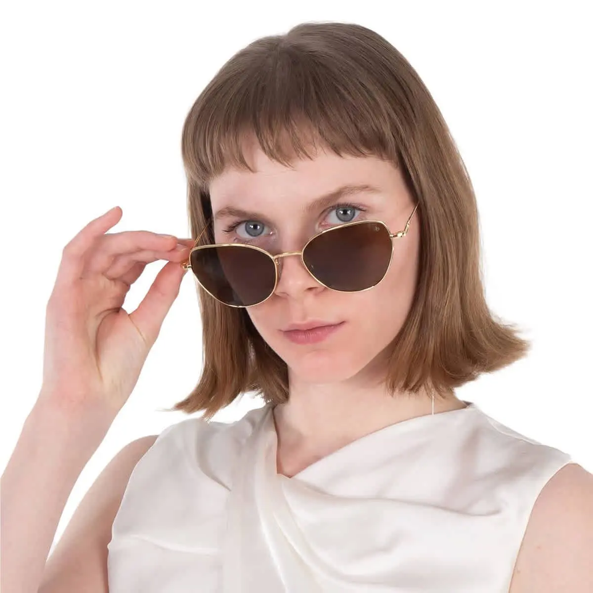 American Optical Brown Cat Eye Ladies Sunglasses Whitney 3 58 Whitney 3 58 - Gold, Frame: Gold, Lens: Brown