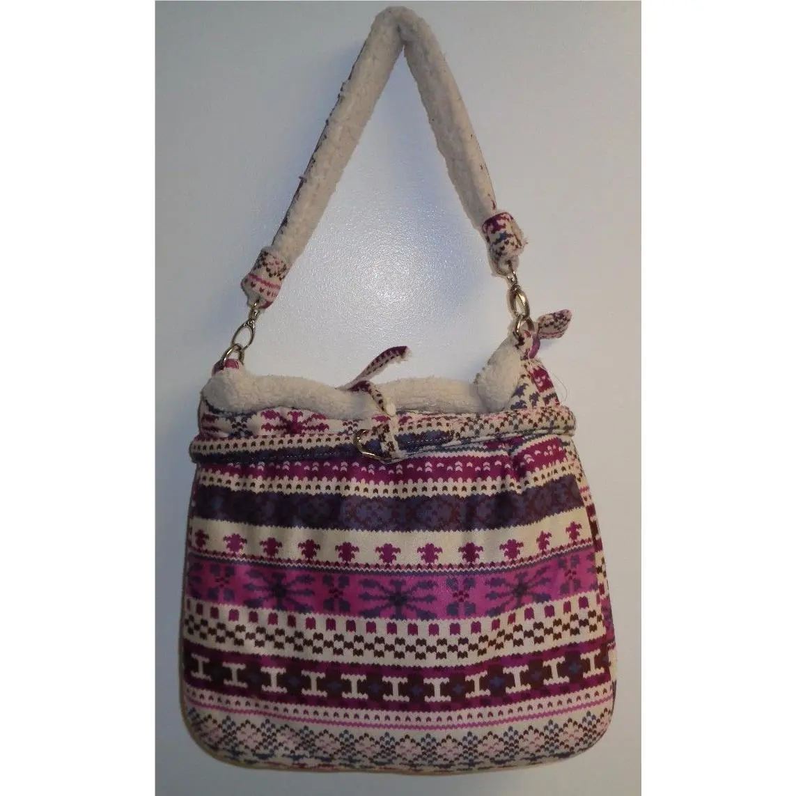 Steve Madden Donny Jdonny Purple Cotton Shoulder Bag Purse Womens Handbag