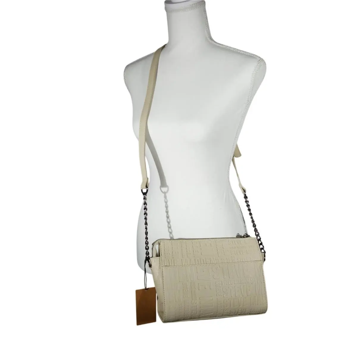 Steve Madden Women’s Handbag Oatmeal Blexie Crossbody Logo Purse