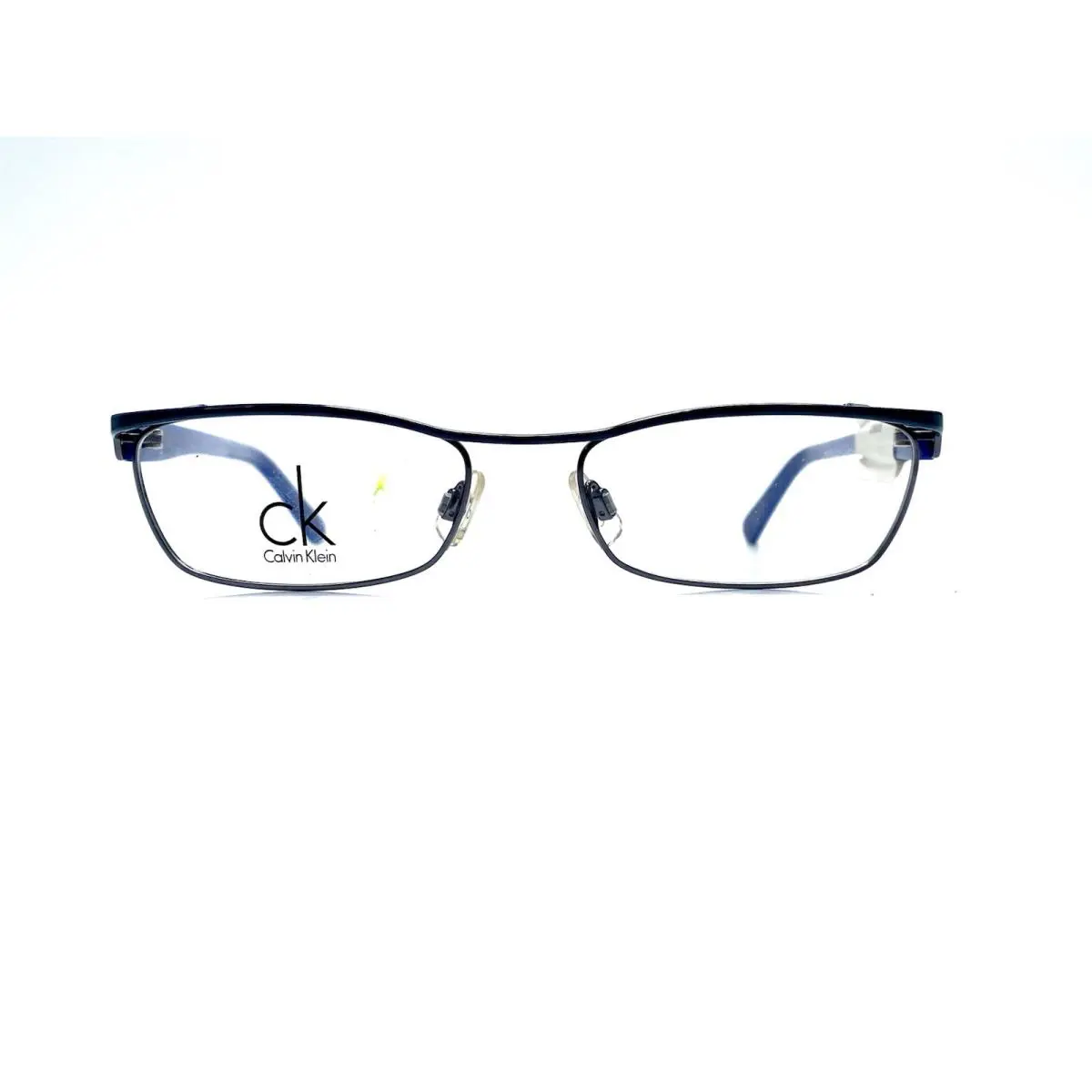 Calvin Klein Blue Ocean Silver Brow Line Cat Eye Glasses CK 5161 53 17 140