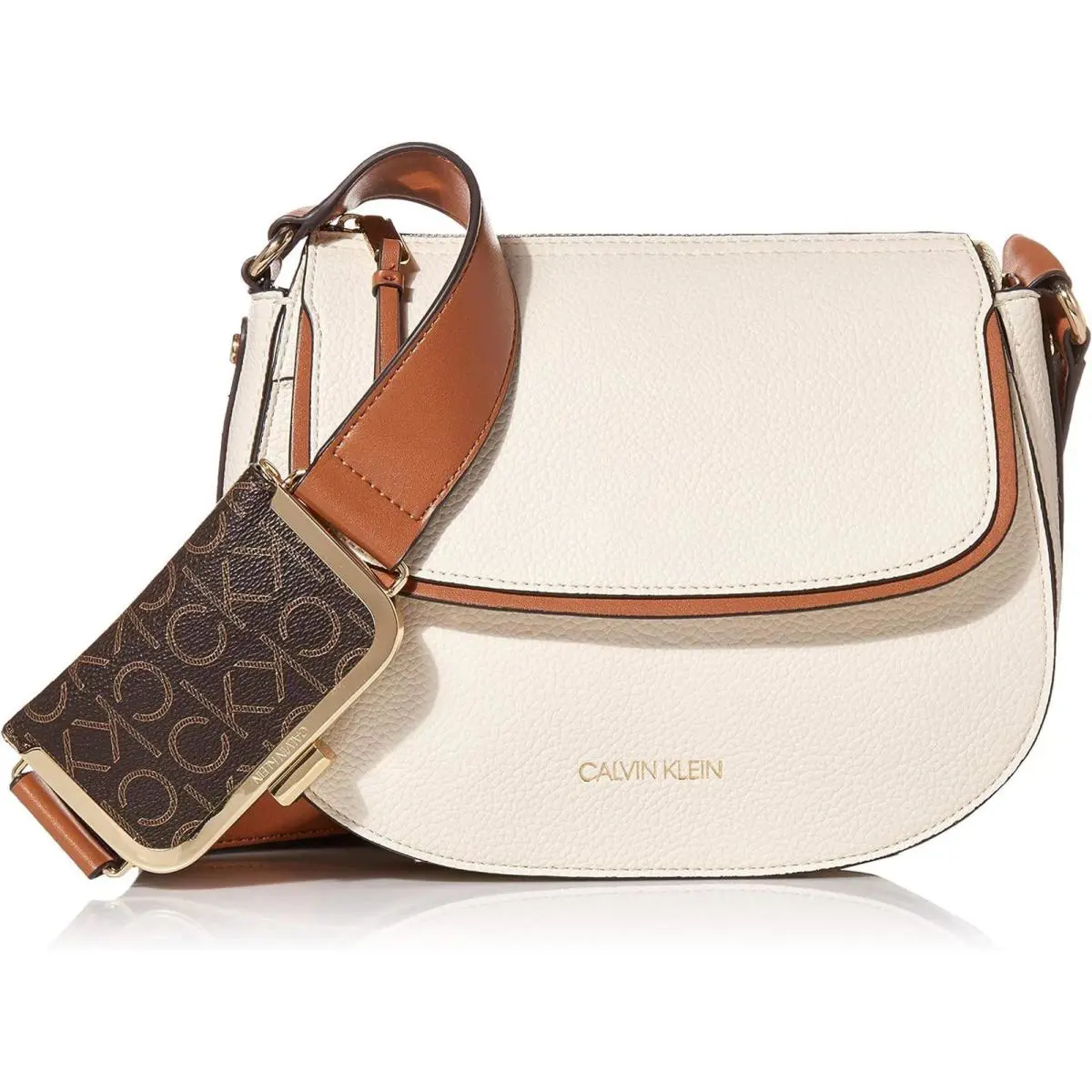 Calvin Klein Women`s Bella Novelty Crossbody Cherub White
