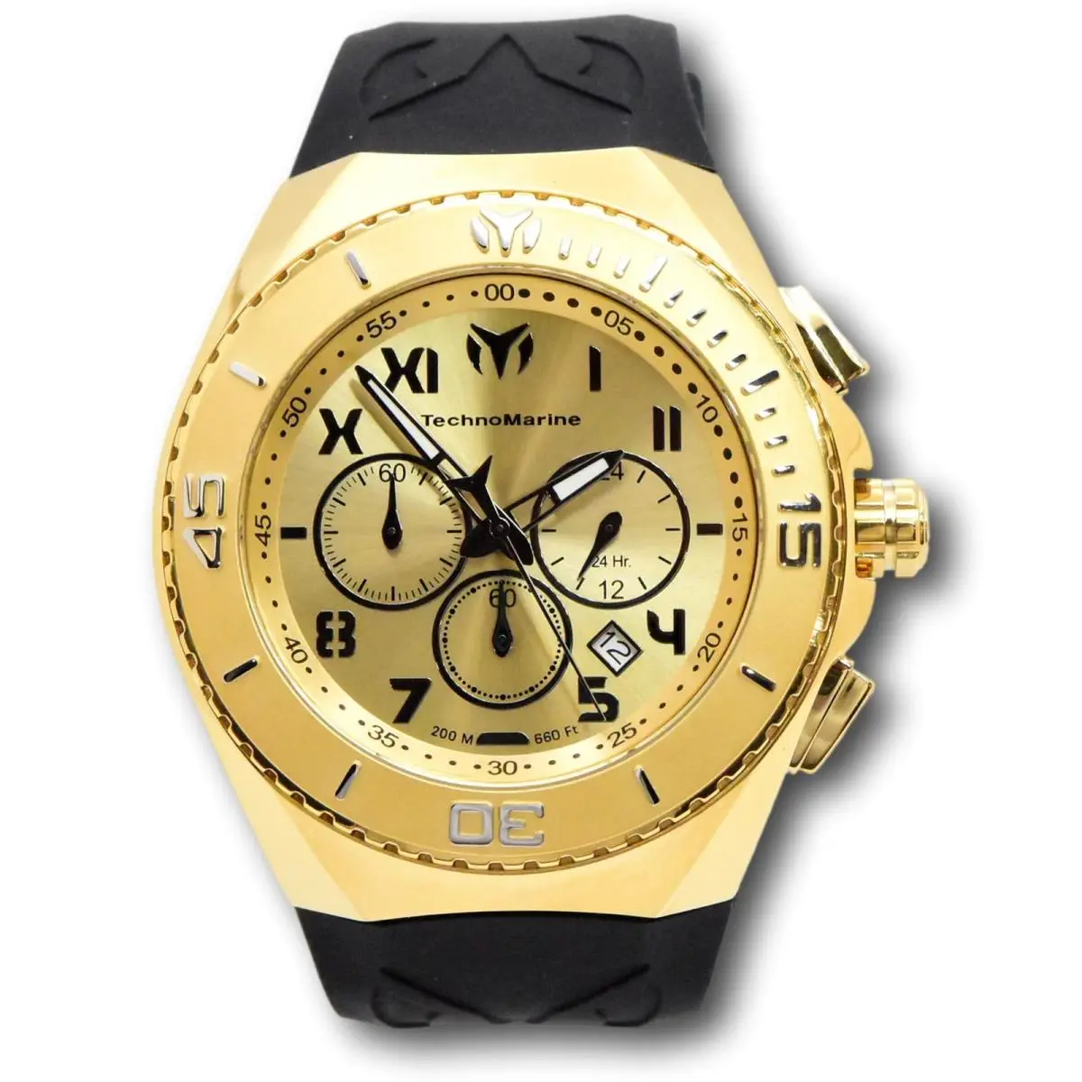 Technomarine Ocean Manta Men`s 48mm Double Gold Black Chrono Watch TM-225021 by TechnoMarine