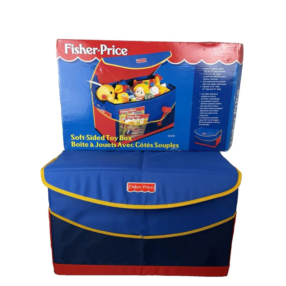 Fisher Price Soft-sided Toy Box Blue Red Box 24 X 15 Nos