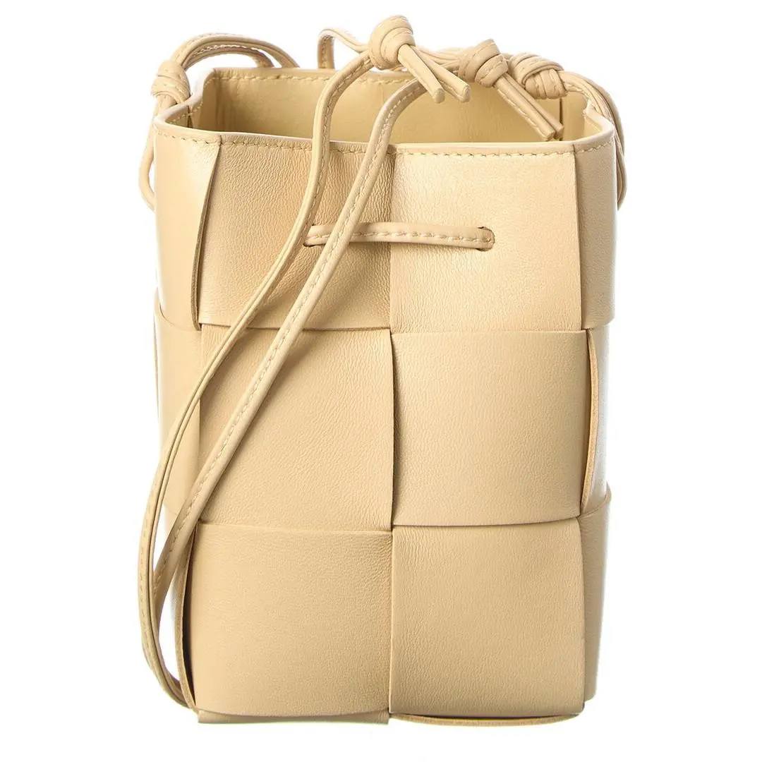 Bottega Veneta Cassette Mini Intrecciato Bucket Bag Women`s Beige