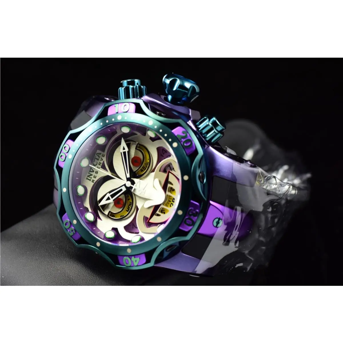 Invicta DC Comics Joker Reserve Swiss Chrono 52.5mm Ltd Ed Green/purple Watch