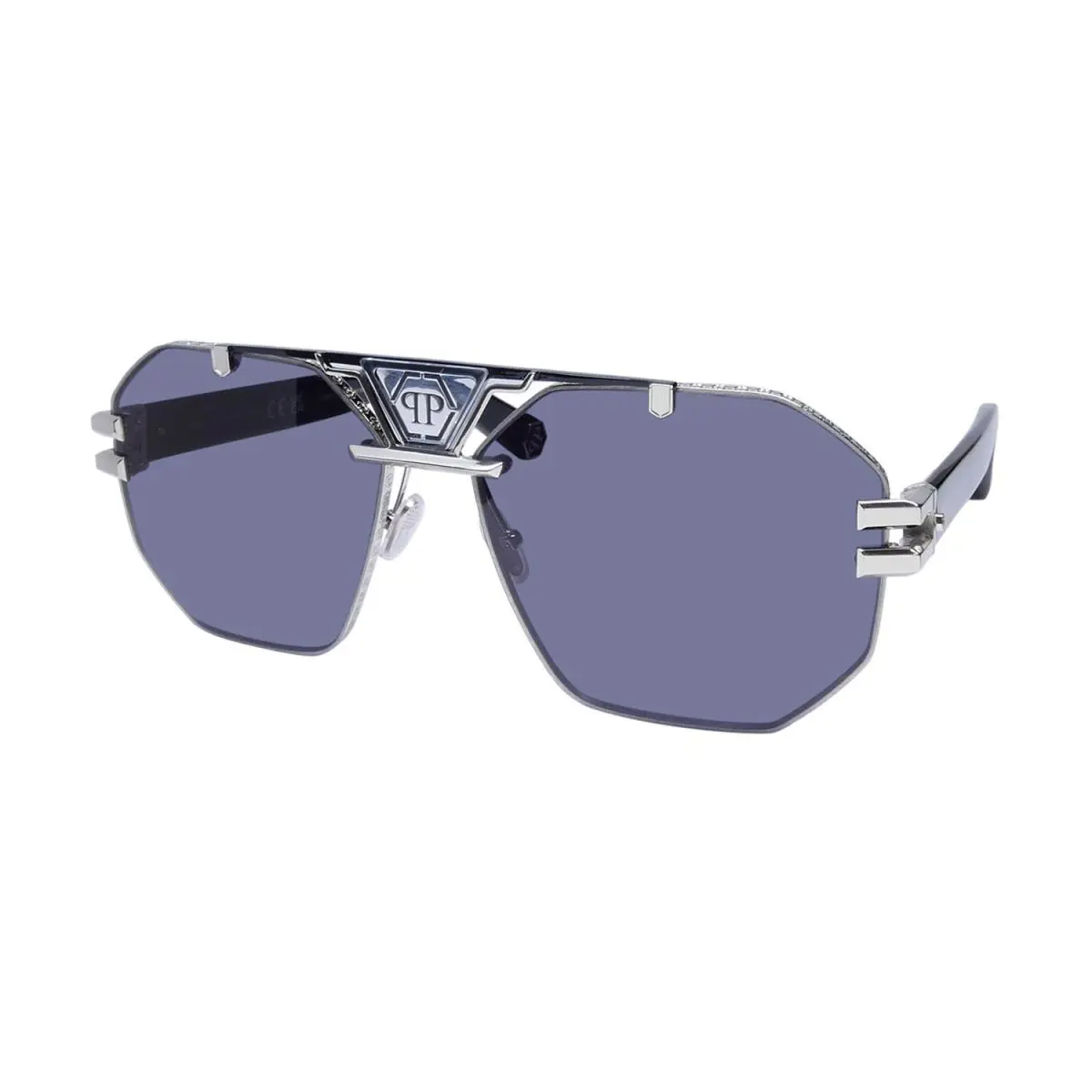 Philipp Plein SPP077 Plein Icon Sunglasses Full-rim Metal Plastic 0578