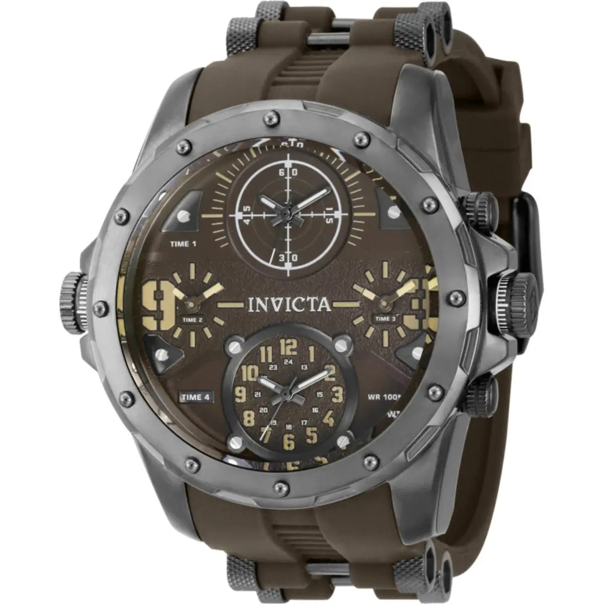 Invicta Men`s Watch Coalition Forces Quartz Grey Steel and Brown Strap 39357