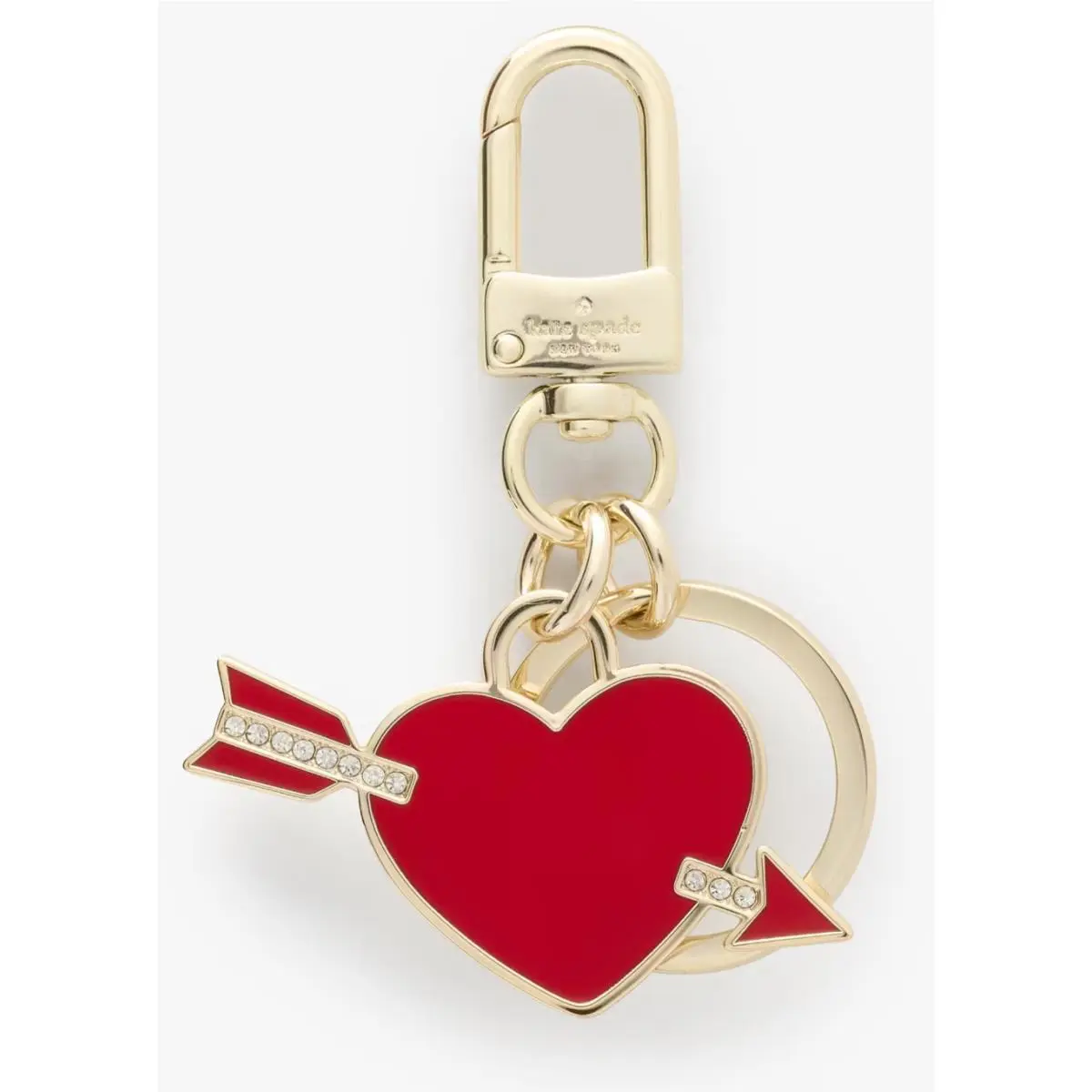 Kate Spade Love Shack Bag Charm Key Chain Red Gold KK242 Gold Retail