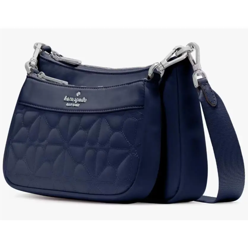 Kate Spade Duet Quilted Navy Fabric Small Crossbody KK901 Purse Retail