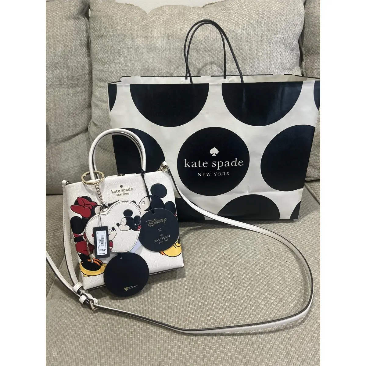 Kate Spade New York X Disney Minnie Mini Tote - Heart Coin Purse KG657