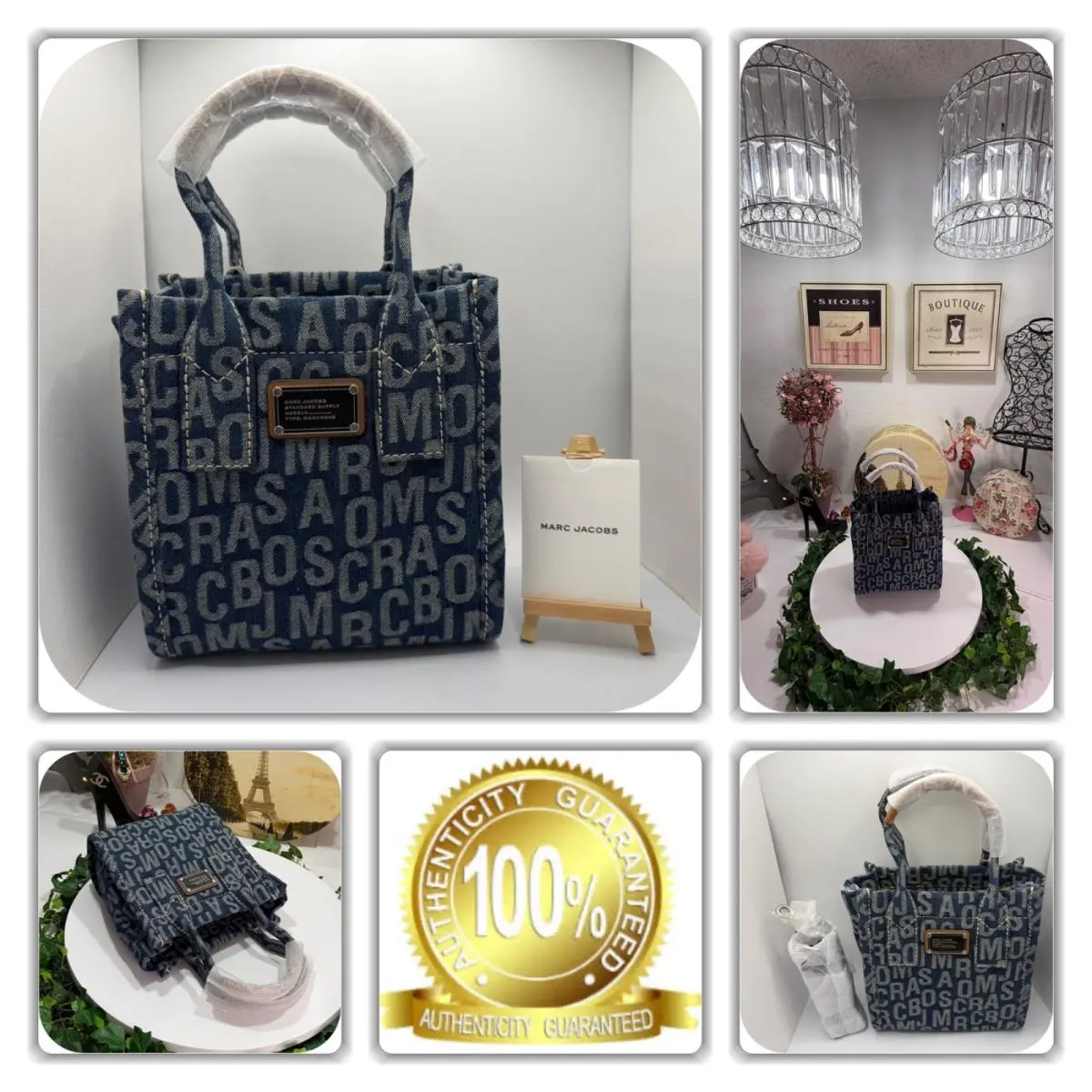 Fascinating Marc Jacobs Denim Monogram Mini Tote