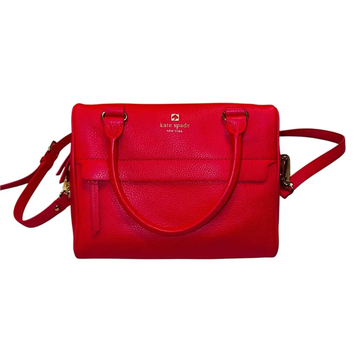 Kate Spade Grant Park Shelby Geranium Pebbled Leather Satchel Strap