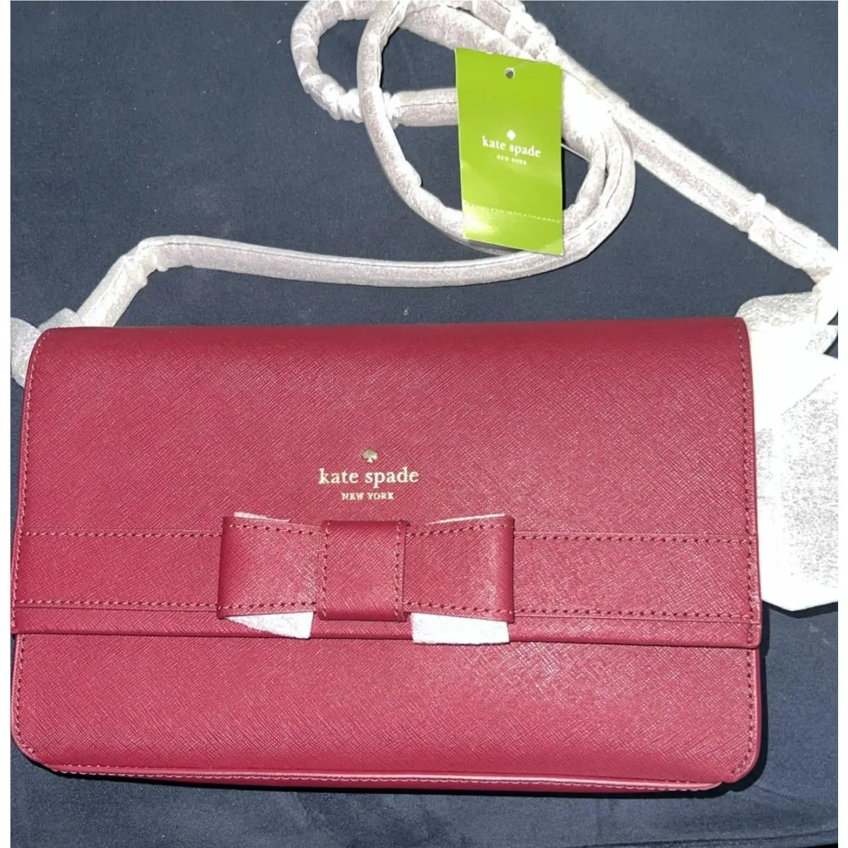 Kate Spade New York Veronique Kirk Park Saffiano Leather Satchel Bag Blk Cherry