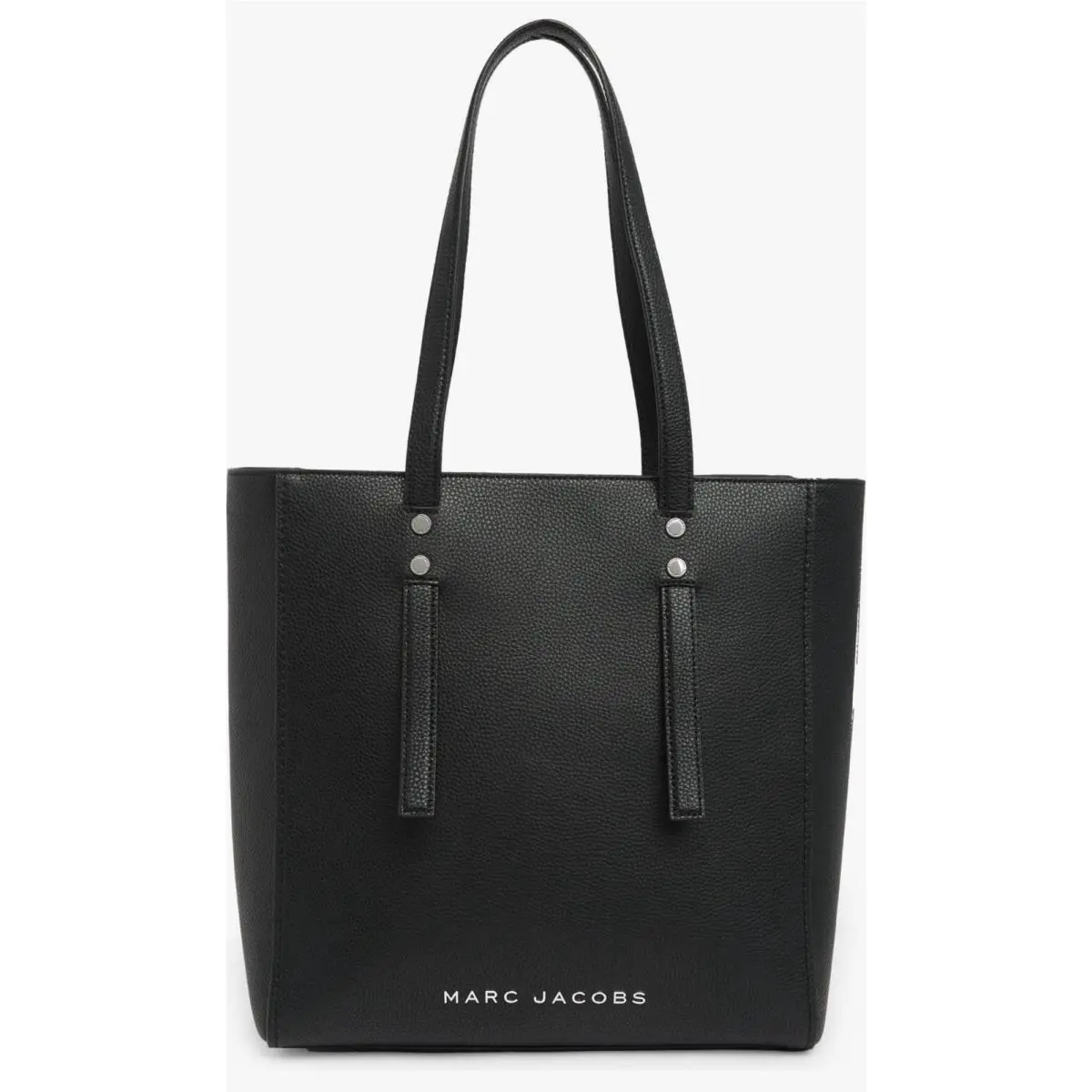 Marc Jacobs Black Pebbled Leather Tote Bag Zip Top Large Shoulder