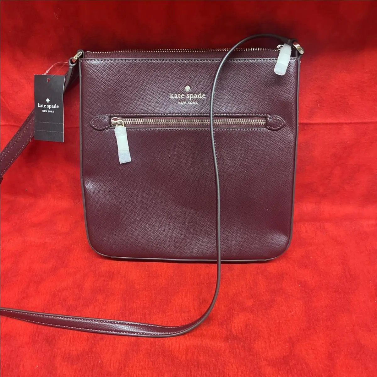 Kate Spade New York Sadie Crossbody Bag Leather Burgundy - New