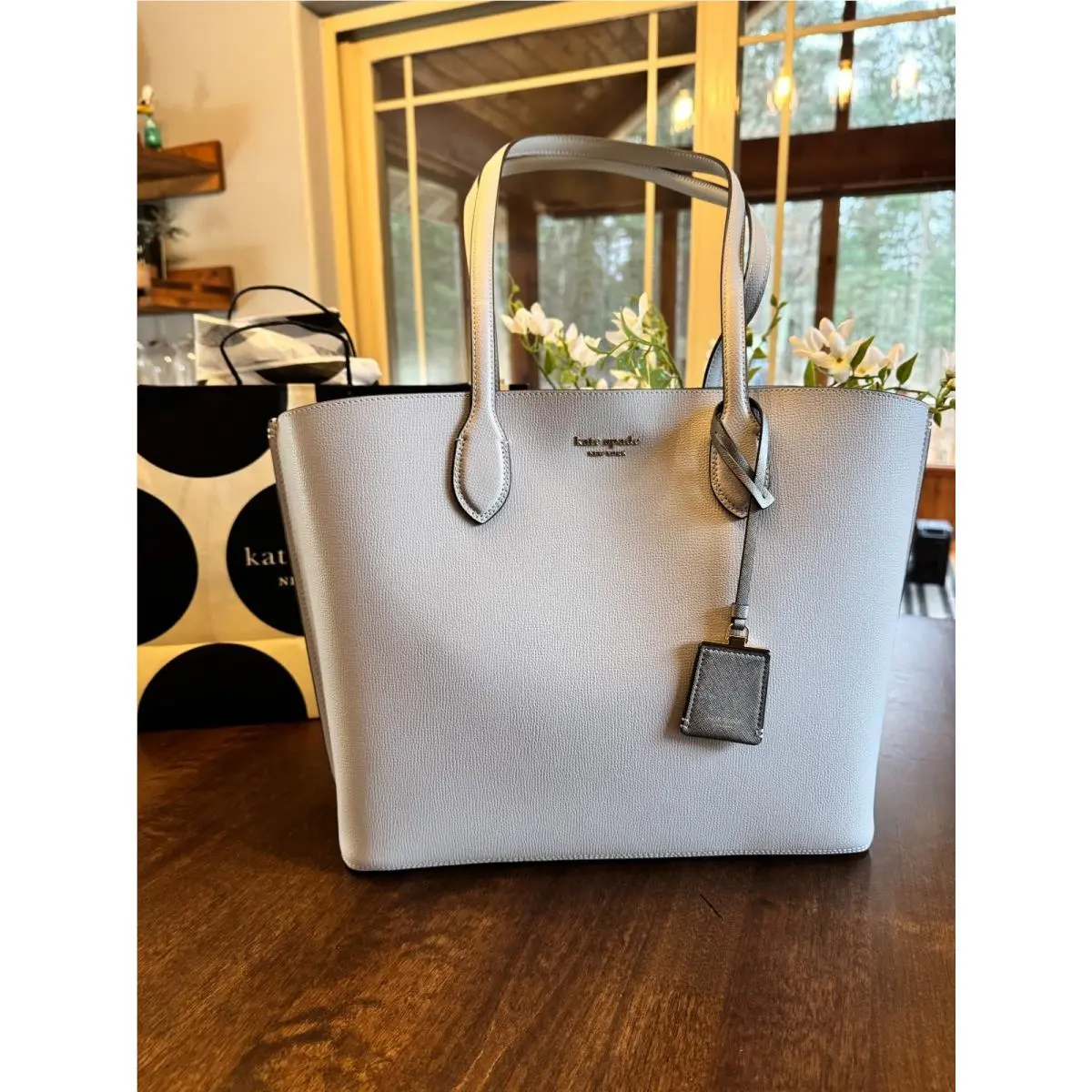 Kate Spade Large Suite Work Tote Crossgrain Leather - Stone Path Multi KF895