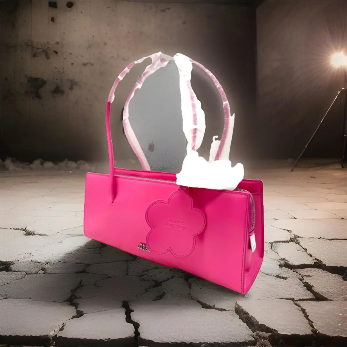 Marc Jacobs The Mirror East West Leather Satchel Shoulder In Bow Pink