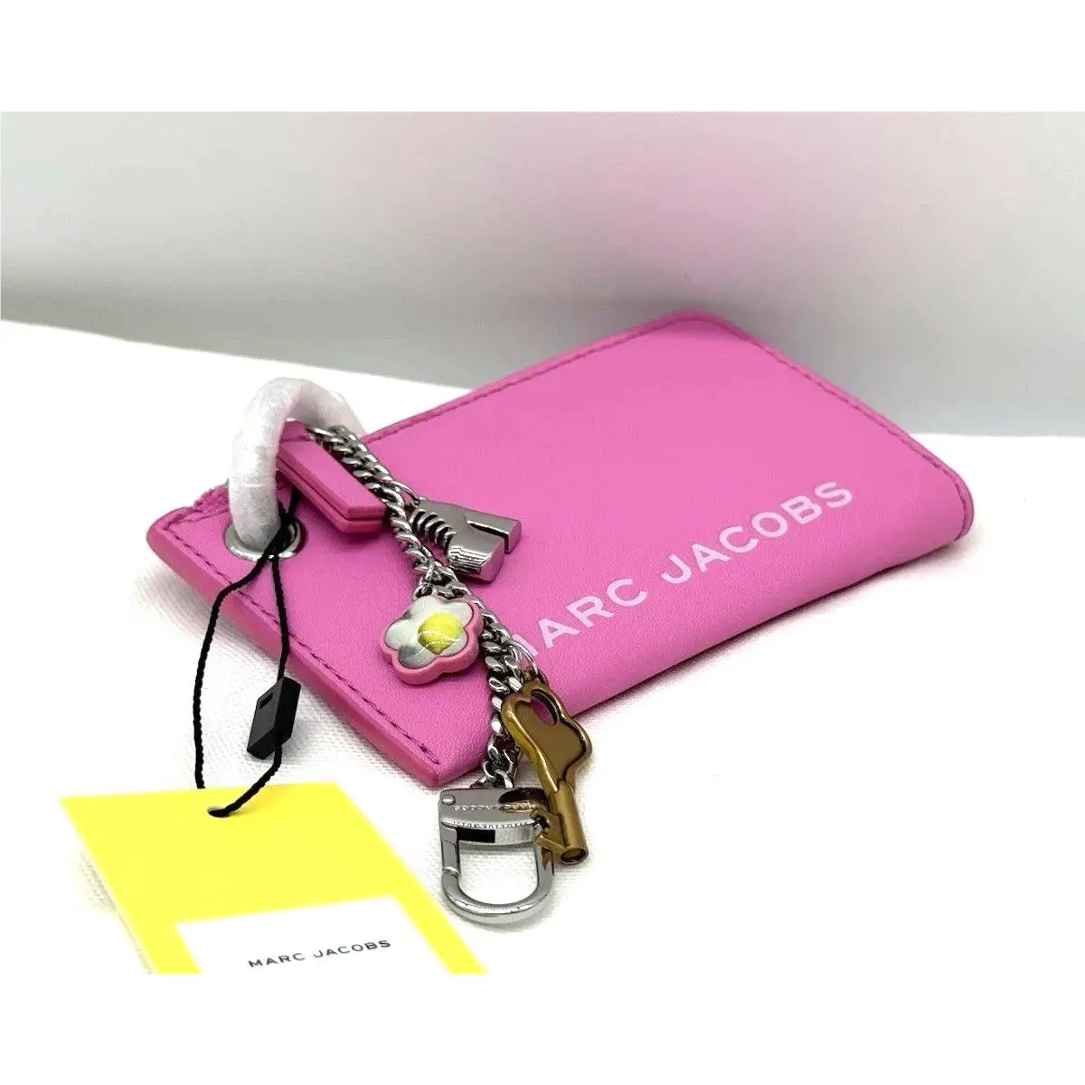 Marc Jacobs The Charm Mini Zip Top Leather Coin Purse/ Wallet-bow Pink