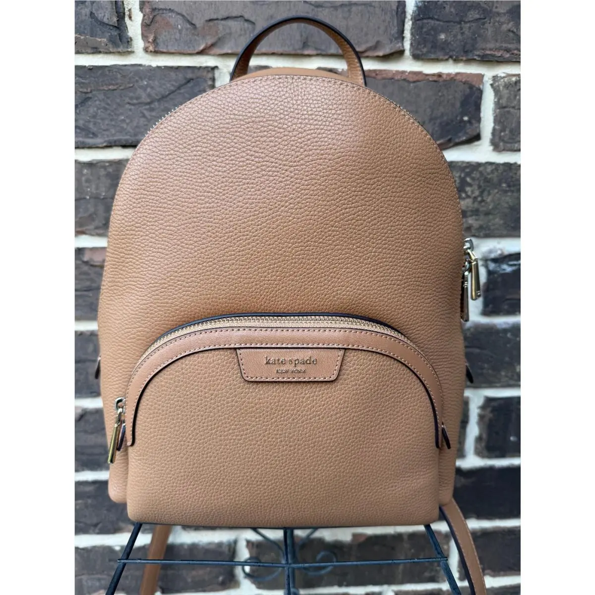 Kate Spade Hudson Medium Pebble Leather Backpack Bungalow Brown