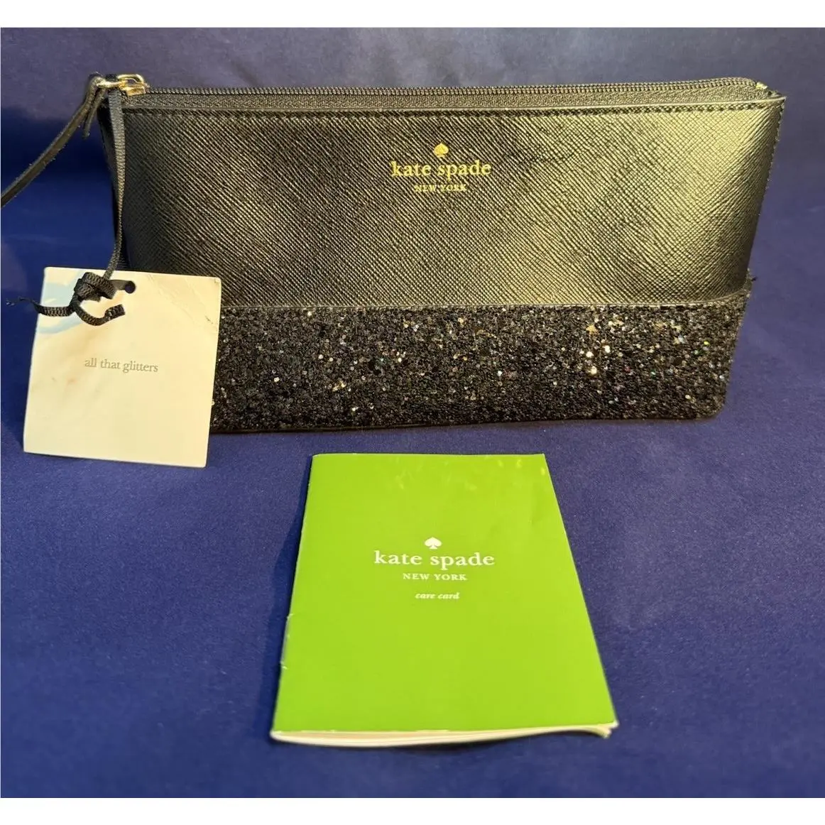 Kate Spade New York Glitter Lame Cosmetic Case Pouch