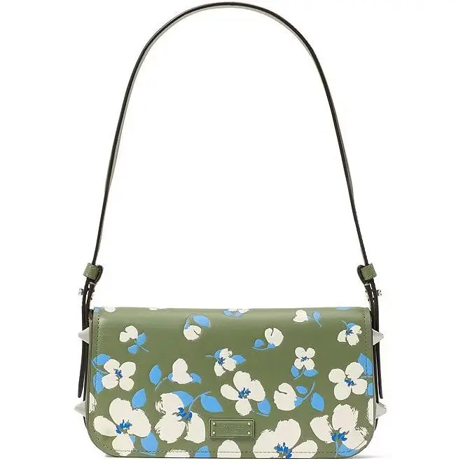 Kate Spade Liv Painterly Bouquet Embossed Leather Sm East West Shoulder Bag