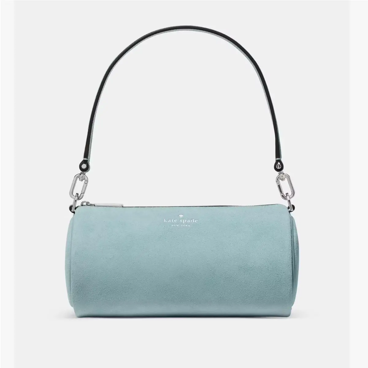 Kate Spade New York Barrel Bag in Light Blue Suede Crossbody Bag