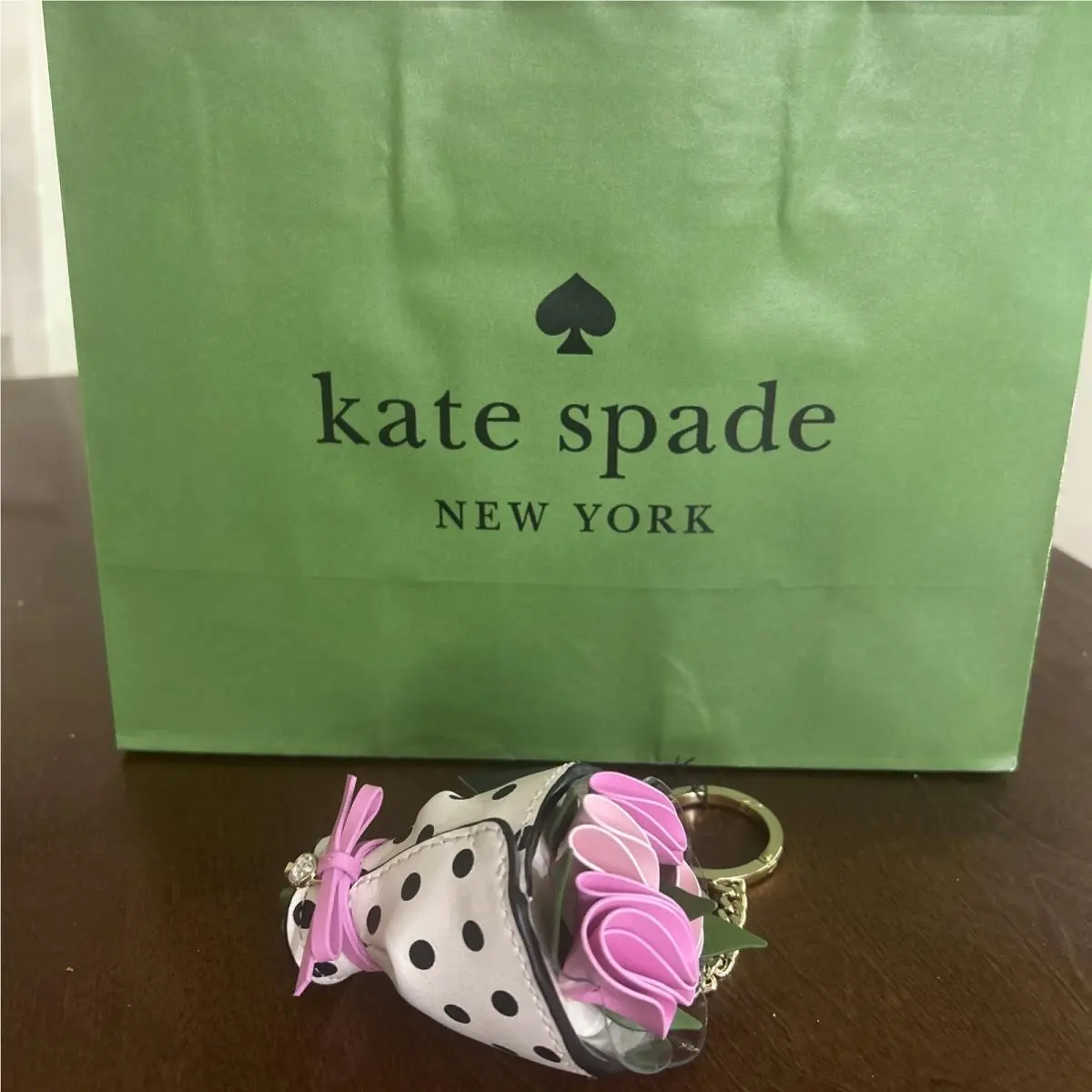 New Kate Spade 3D Flower Bouquet Keychain Key Fob Bag Charm Multi