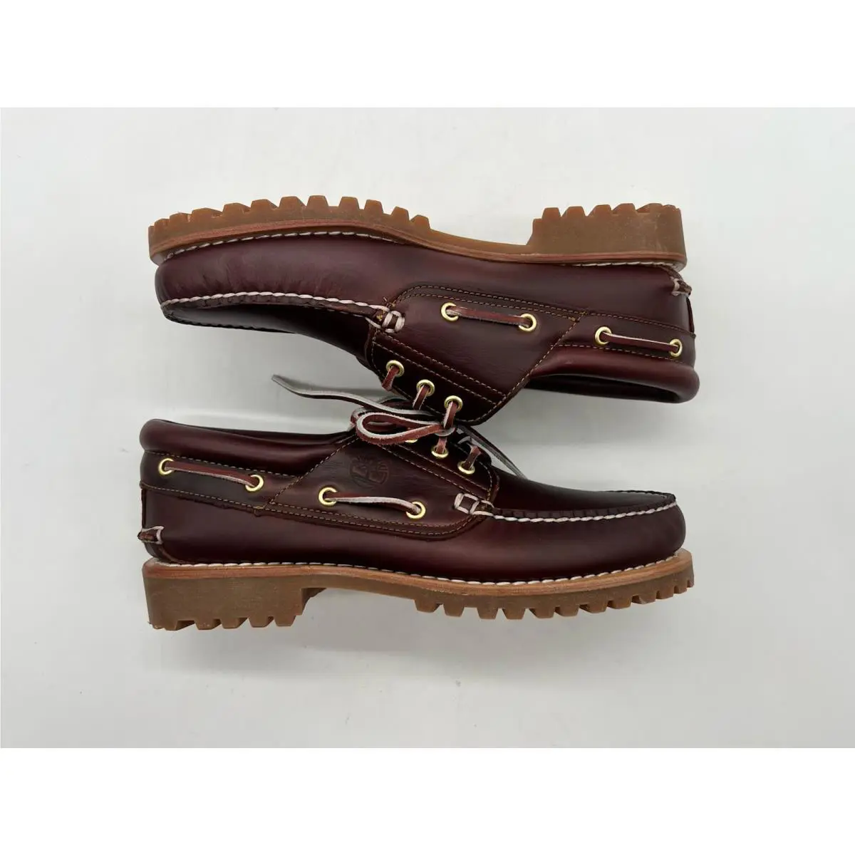 Timberland shoes - Timberland 3 Eye Lug Handsewn Boat Shoe - 50009 - Burgundy 5