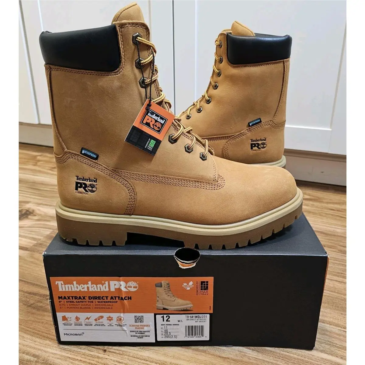 Timberland Pro 8 Direct Attach Men`s Steel Toe Boot Size 12 W