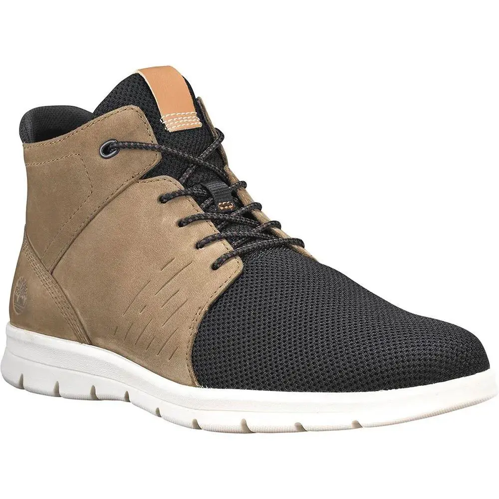 Timberland Mens 7.5 Graydon Chukka Boot Mid Lightweight Sneaker Brown Black Mesh