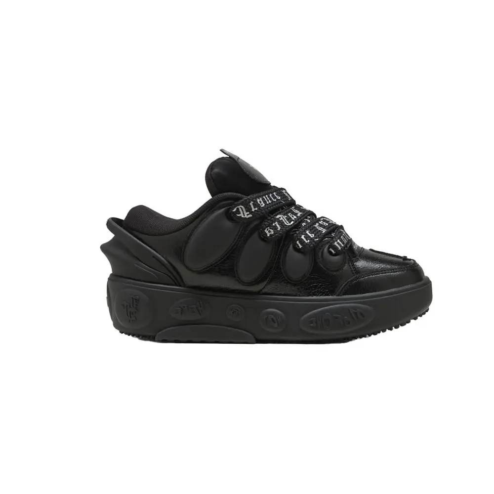 La Francé Black Chrome Lace Up Youth Boys Black Sneakers Casual Shoes 3113 4 by Puma