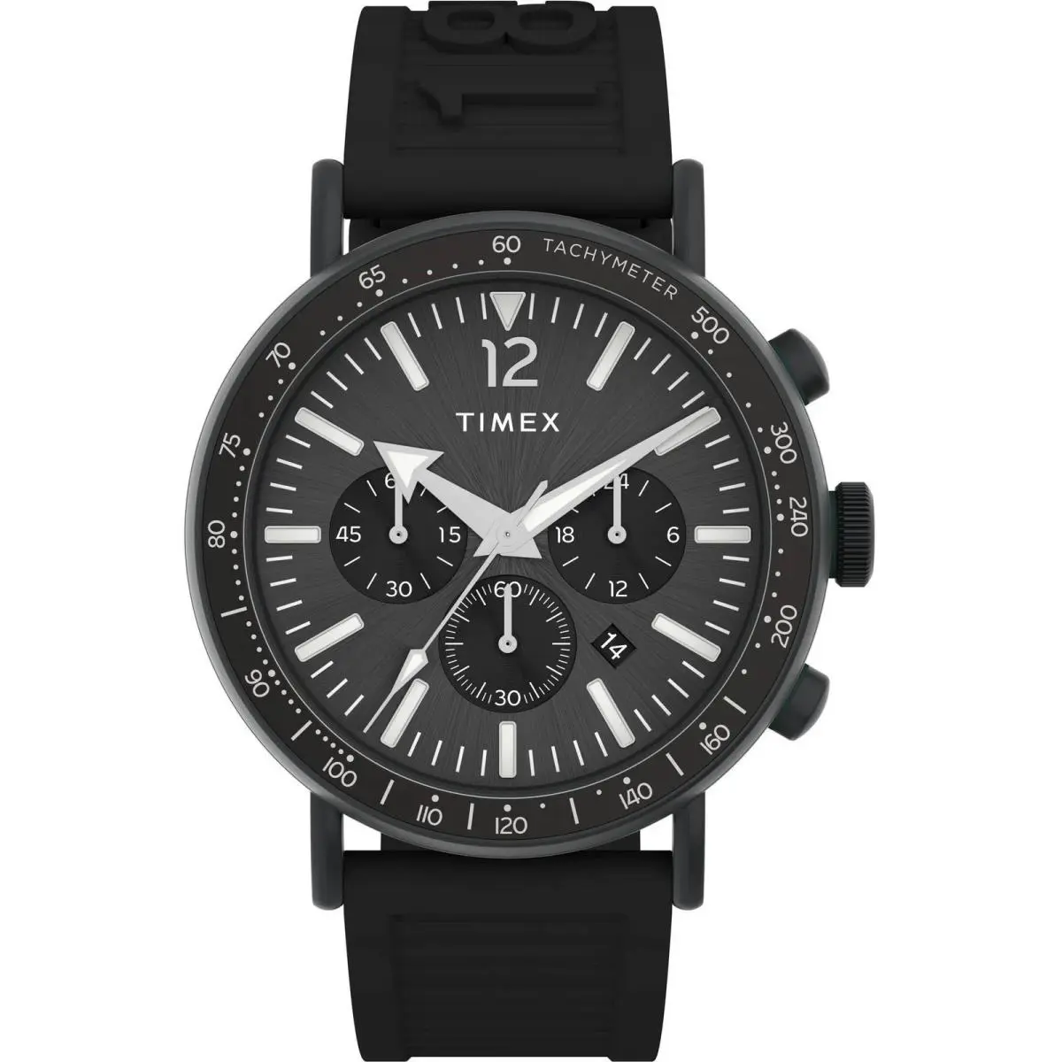 Timex Men`s Watch Standard Chronograph Black Dial Resin Strap Date TW2V71900JR