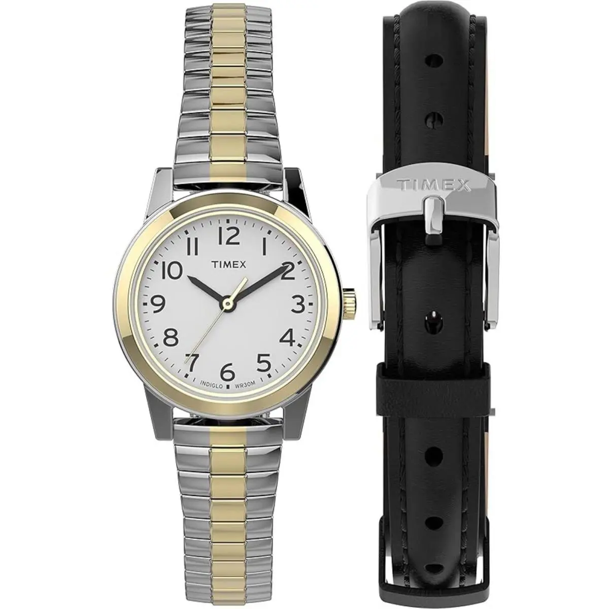 Women`s Watch Quartz White Dial Two Tone Steel Expansion Band TWG027800NG by Timex