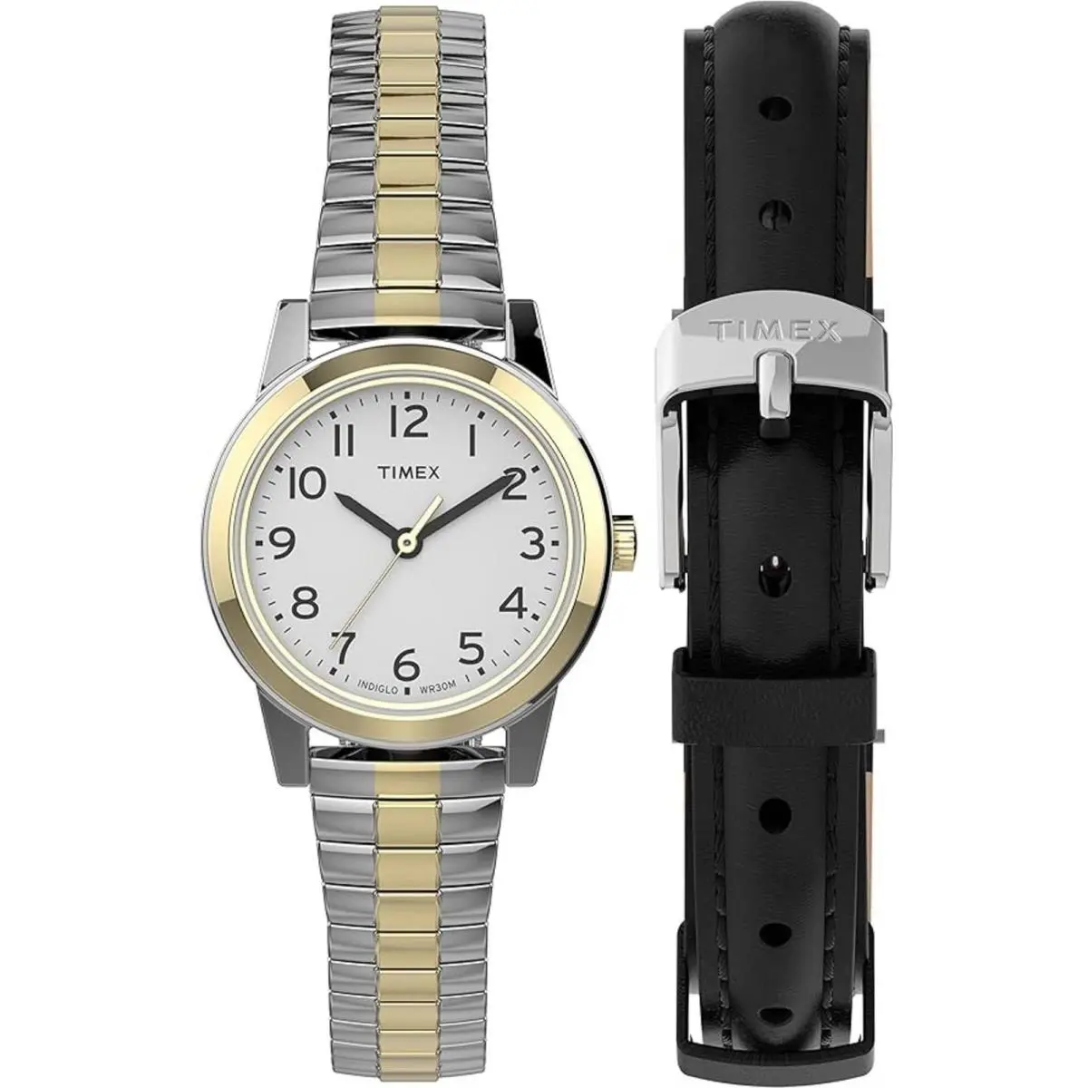 Timex Women`s Watch Quartz White Dial Two Tone Steel Expansion Band TWG027800NG