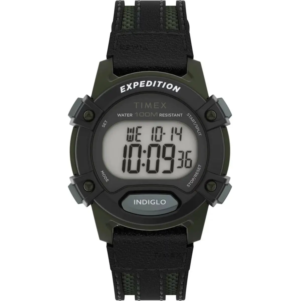 Unisex Watch Expedition Green Fabric and Black Leather Strap TW4B28700JT by Timex