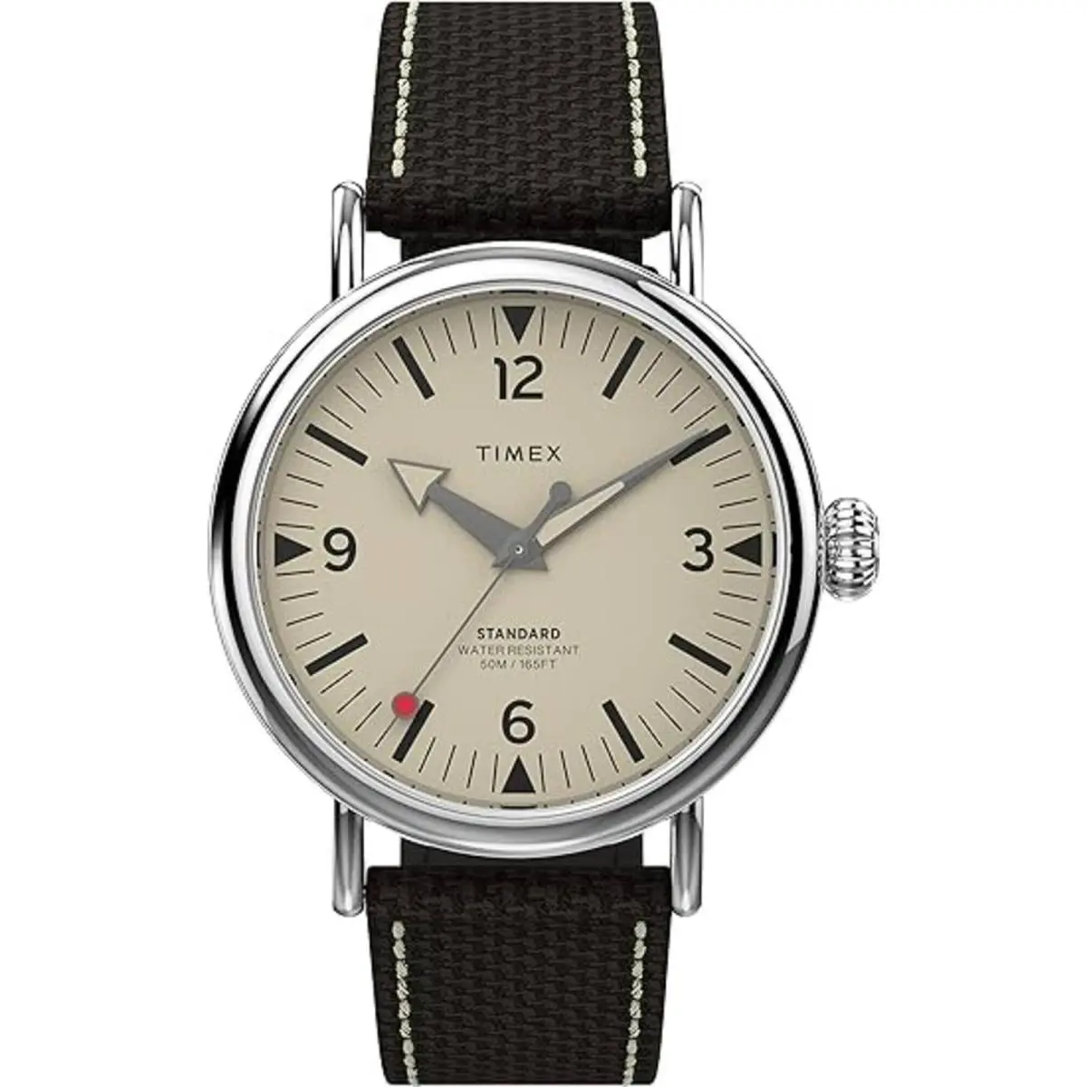 Timex Men`s Watch Standard Quartz Cream Dial Brown Fabric Strap TW2V44100VQ - Dial: Cream, Band: Brown