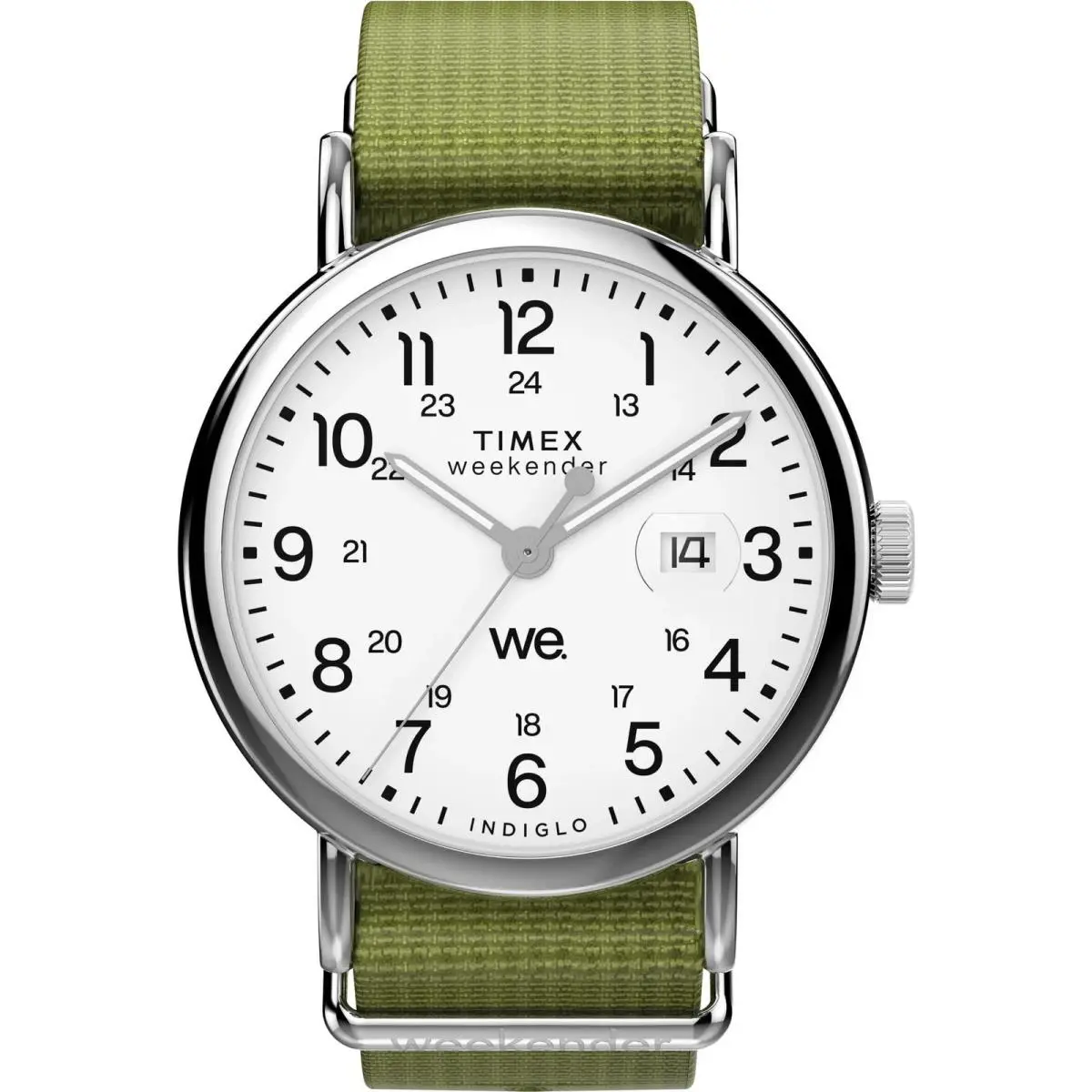Timex Weekend TW2W86000 Fabric Green White Men`s Watch
