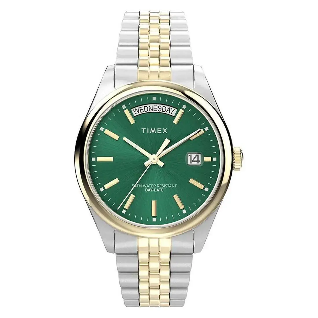 Legacy Stainless Steel 36mm Silver Gold Green Watch TW2W32100 by Timex