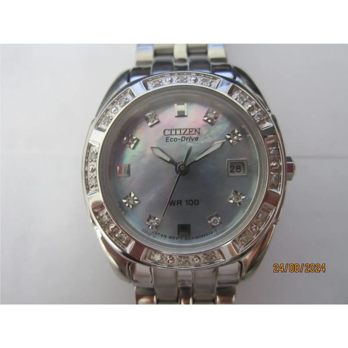 Citizen Eco-drive Paladion Lady`s Watch Quartz Diamond Solar EW1590-56Y