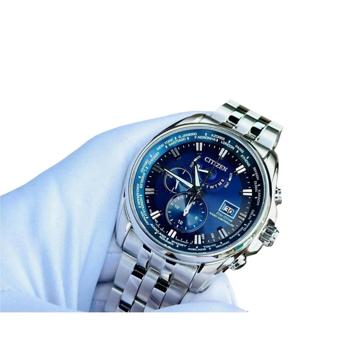 Citizen Blue Dial Sapphire Crystal Radio Controlled Men`s Watch AT9120-89L