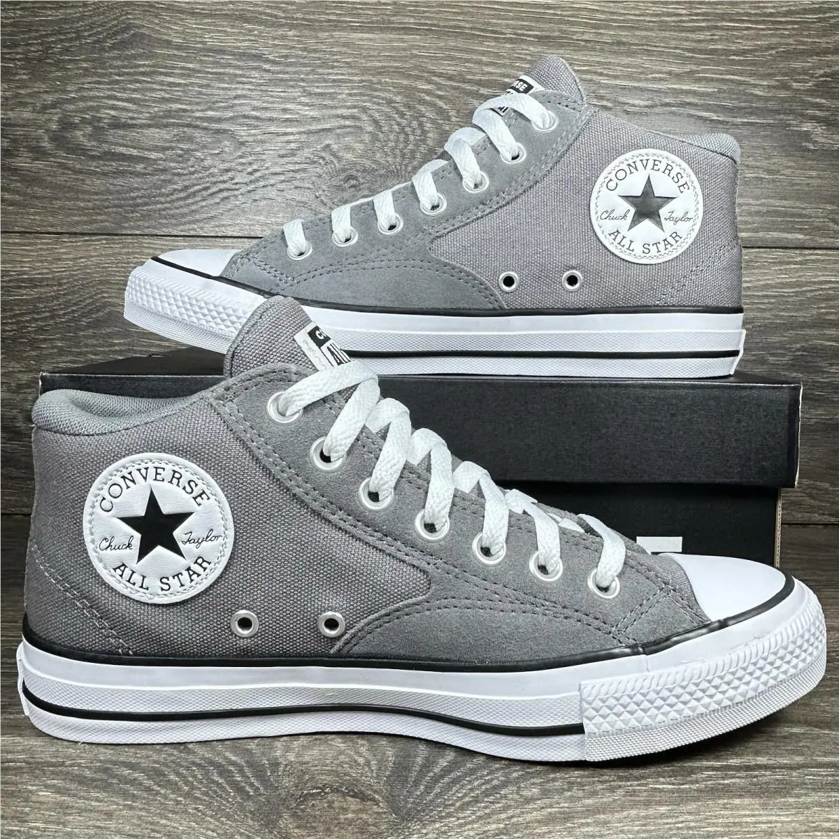 Converse Men`s Chuck Taylor All Star Malden Street Mid Gray Shark Shoes Sneakers