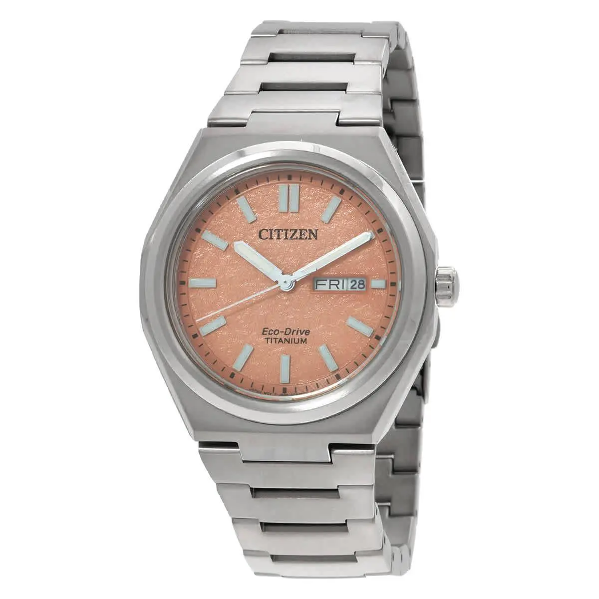 Citizen Zenshin Three-hand Orange Dial Men`s Watch AW0130-85Z