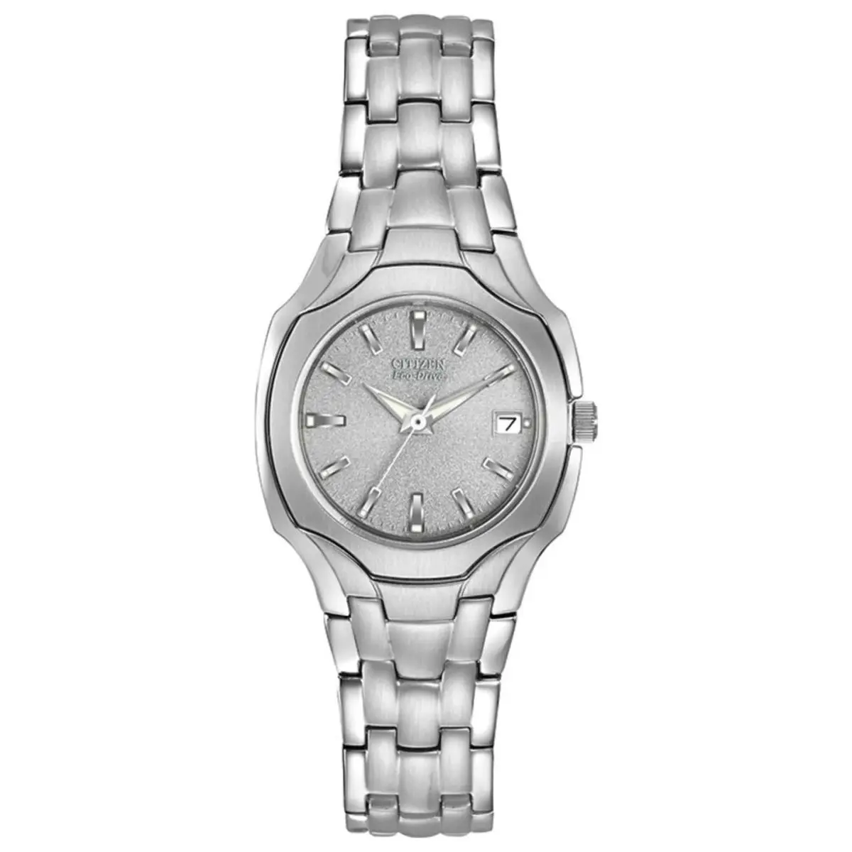 Citizen Eco-drive Silhouette Solar Grey Dial Women`s Watch EW1250-54A - Dial: Gray, Band: Silver, Bezel: Silver