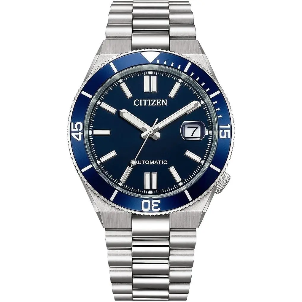 NJ0230-59L Men`s Watch Stainless Steel Navy Blue Dial Automatic 100M by Citizen
