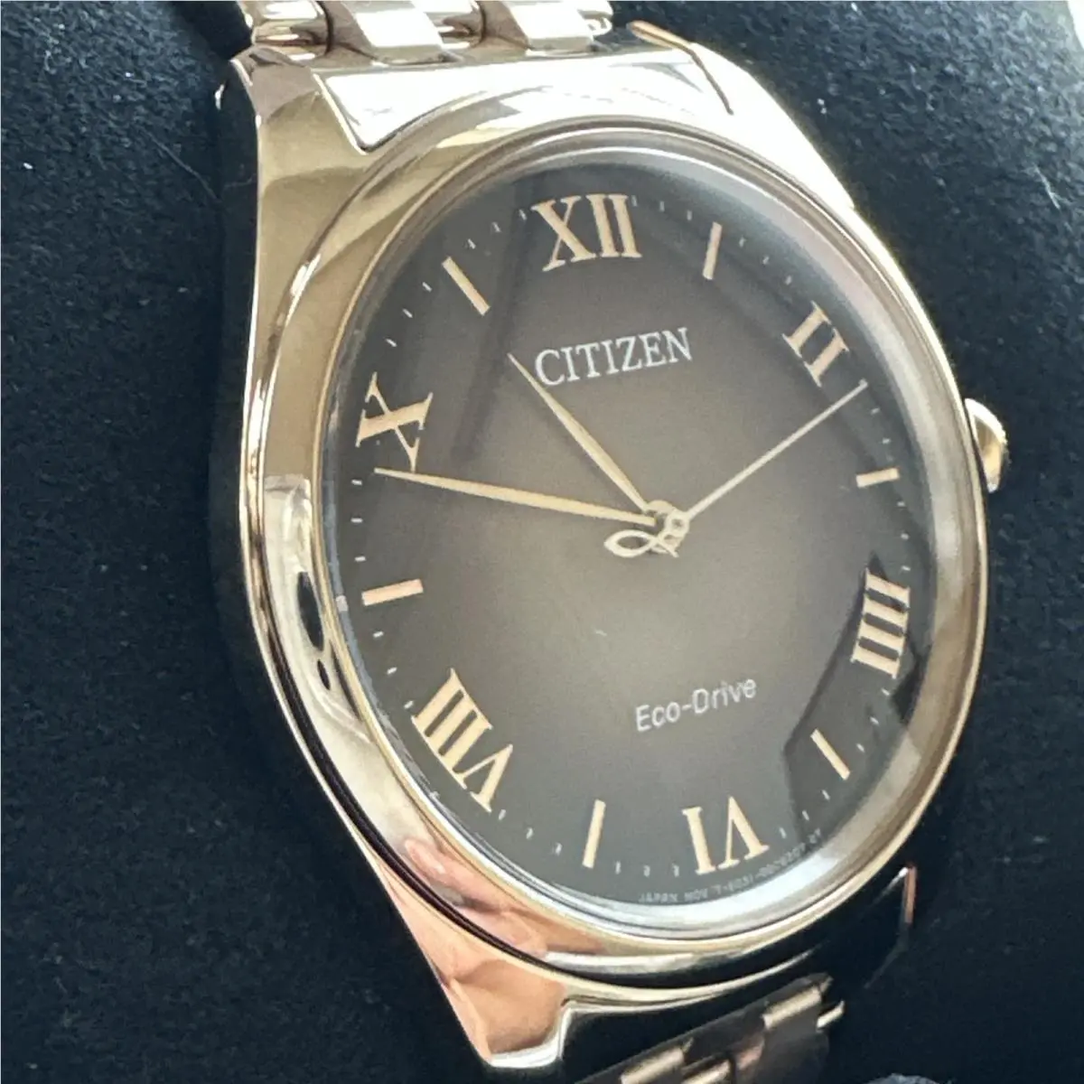Women`s Round Rose Gold Eco-drive Stainless Steel Watch 33MM EM1143-81Z by Citizen